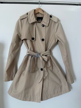 Sam Edelman Beige Trench Coat with Waist Tie